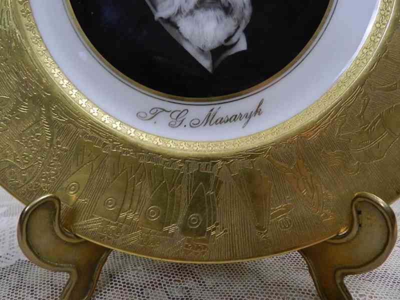 Výroční zlacený Talíř Masaryk vpřed Oroplastika Karlsbad SVE - foto 4