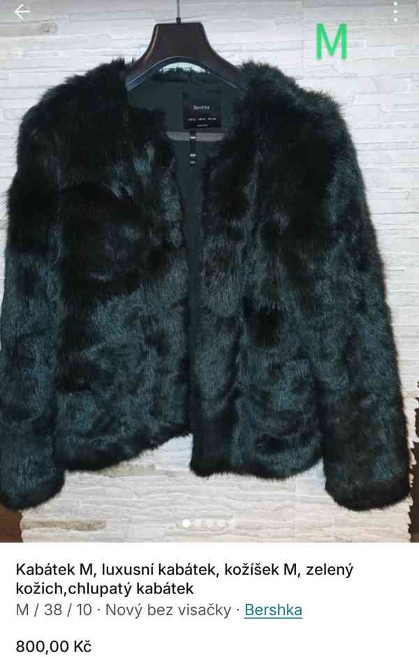 Luxusní chlupatý kabátek Bershka vel.M, kožich M, kabát M - foto 4