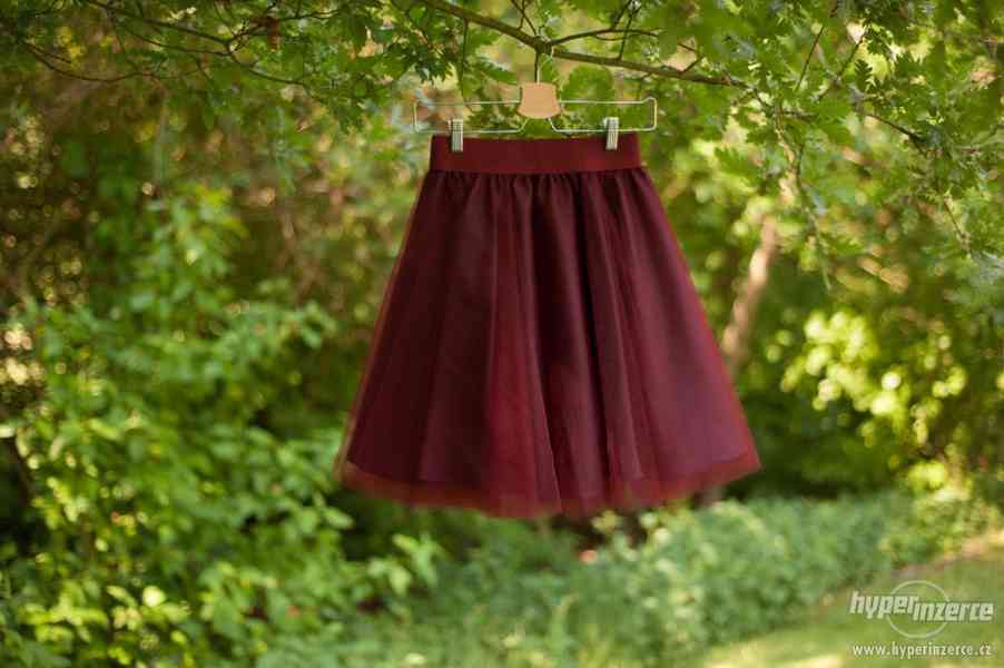 Tylová tutu sukně (tylovka) vínová XS/S - foto 1