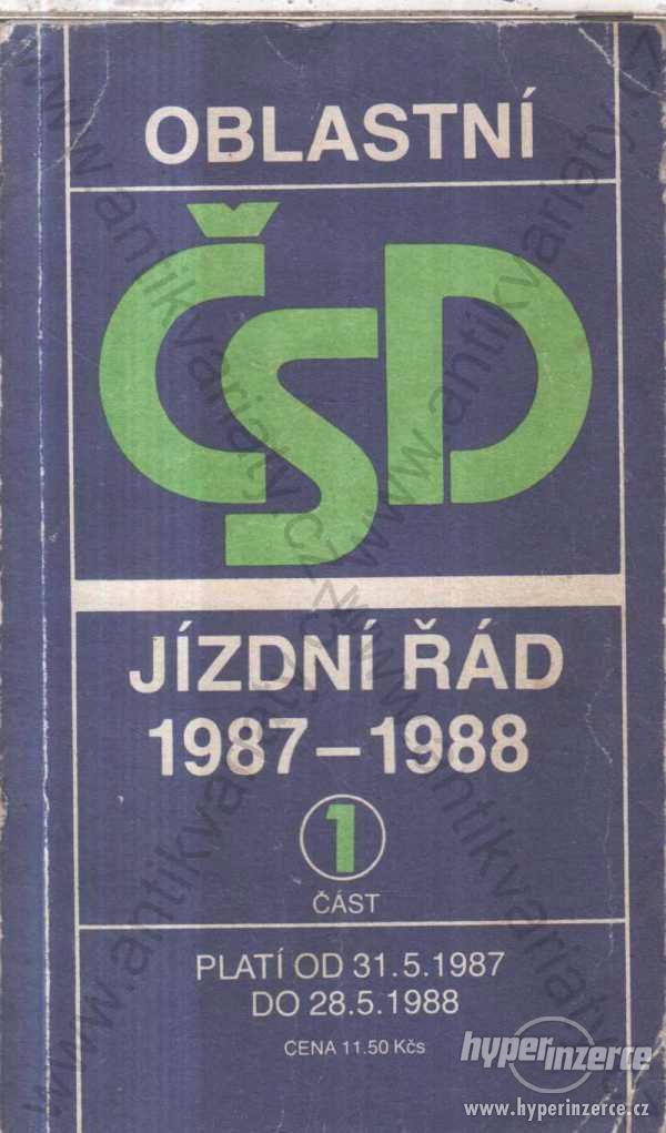 Oblastní jízdní řád ČSD 1987 - 1988, část 1. 1987 - foto 1