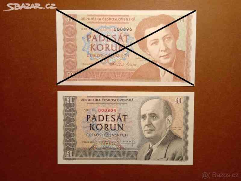 Pamětní bankovky Horáková, Masaryk - NÍZKÝ NÁKLAD - foto 1