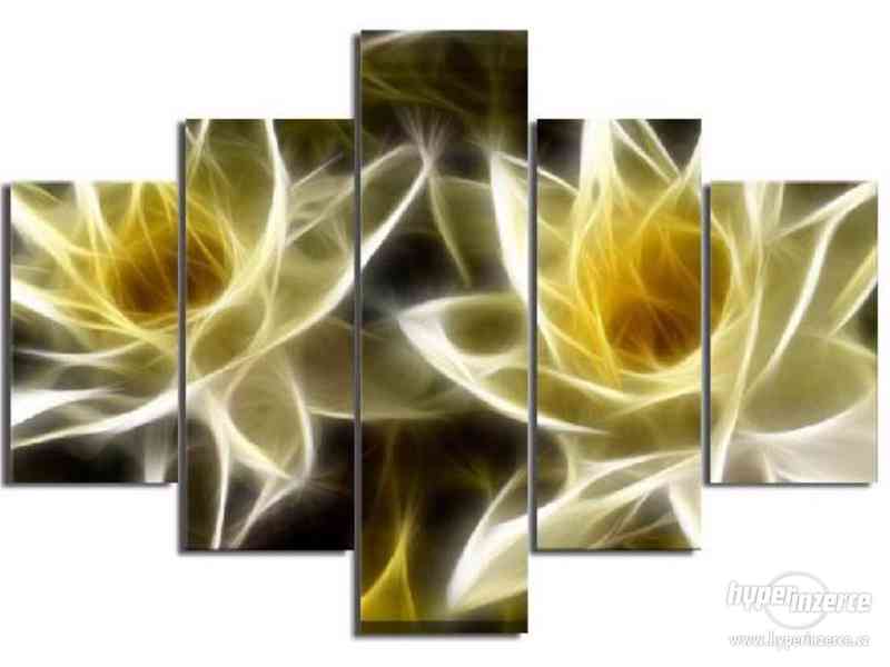 Pětidílný obraz žluté květy - velikost 150 x 105 cm - foto 1