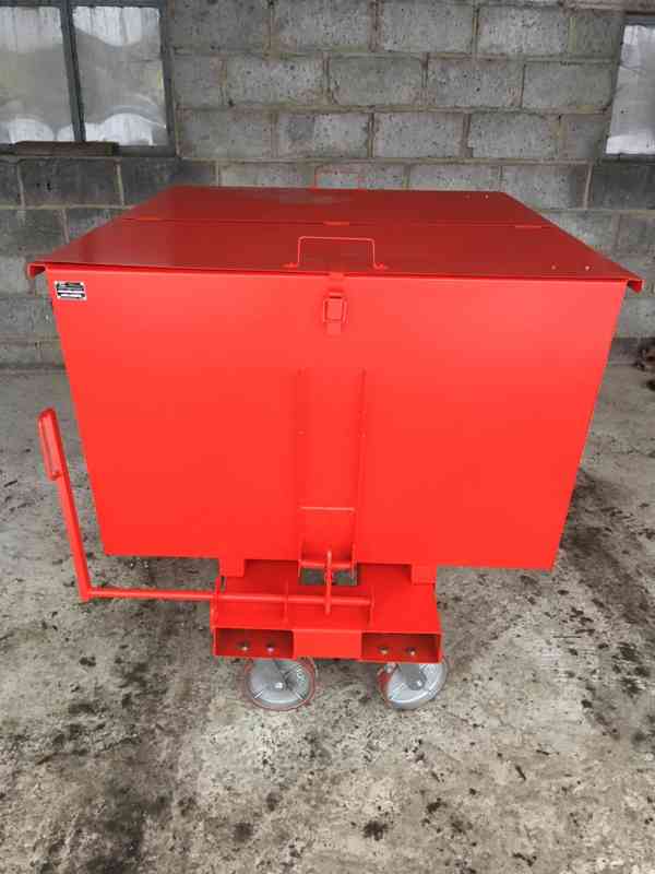 Odpadkový kontejner, kolébka, násypka, 1 m3 kontejner - foto 2