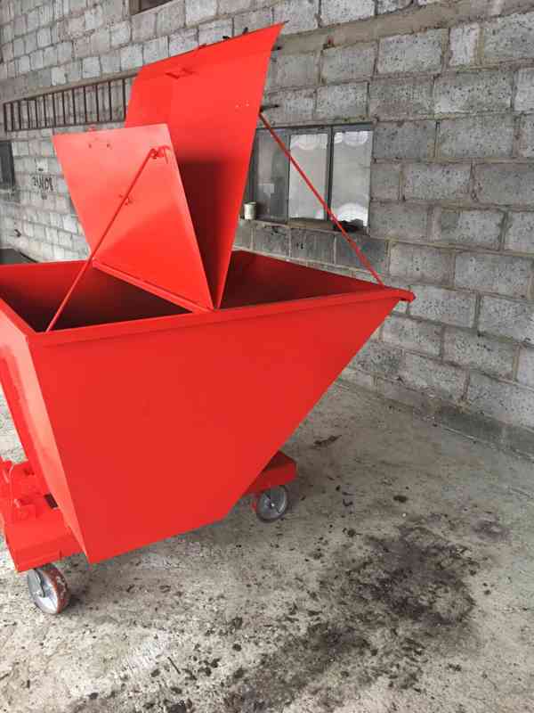 Odpadkový kontejner, kolébka, násypka, 1 m3 kontejner - foto 4