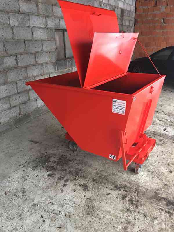 Odpadkový kontejner, kolébka, násypka, 1 m3 kontejner - foto 6