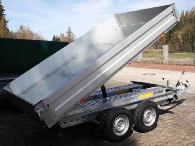 Nový 3500Kg hydraulicky sklopný vozík3-stranný,3,30x1,76,DPH - foto 3