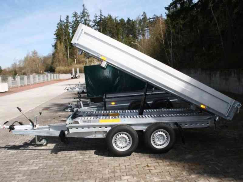 Nový 3500Kg hydraulicky sklopný vozík3-stranný,3,30x1,76,DPH - foto 10