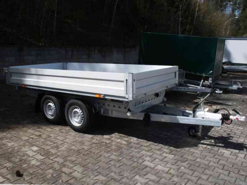 Nový 3500Kg hydraulicky sklopný vozík3-stranný,3,30x1,76,DPH - foto 5