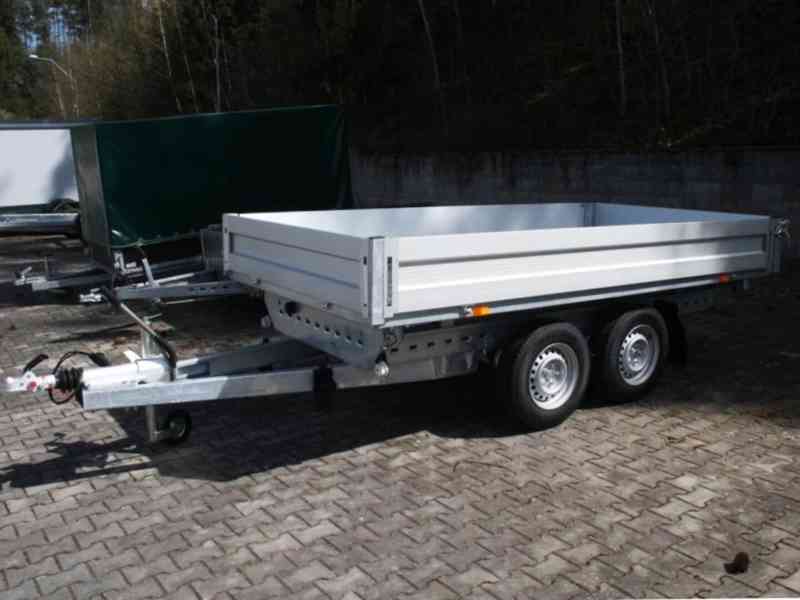 Nový 3500Kg hydraulicky sklopný vozík3-stranný,3,30x1,76,DPH - foto 13