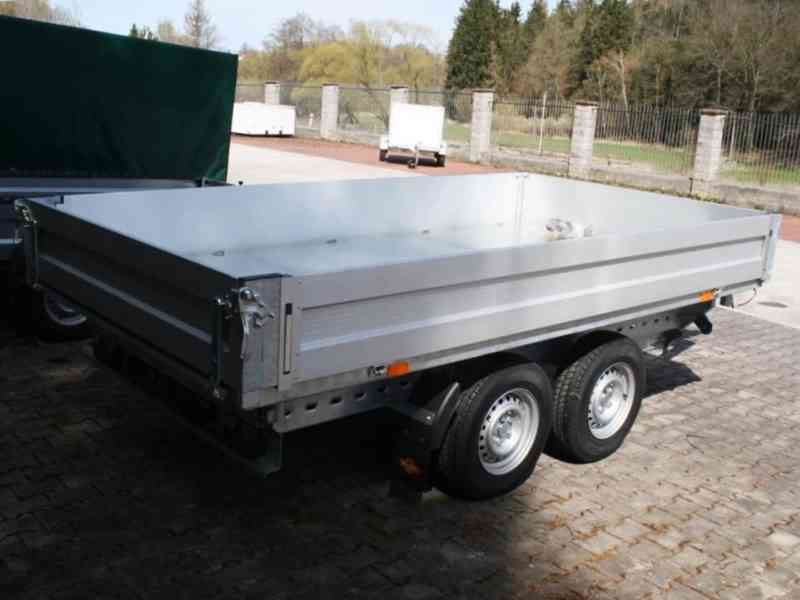 Nový 3500Kg hydraulicky sklopný vozík3-stranný,3,30x1,76,DPH - foto 7