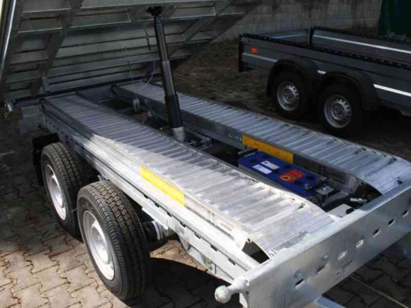 Nový 3500Kg hydraulicky sklopný vozík3-stranný,3,30x1,76,DPH - foto 8