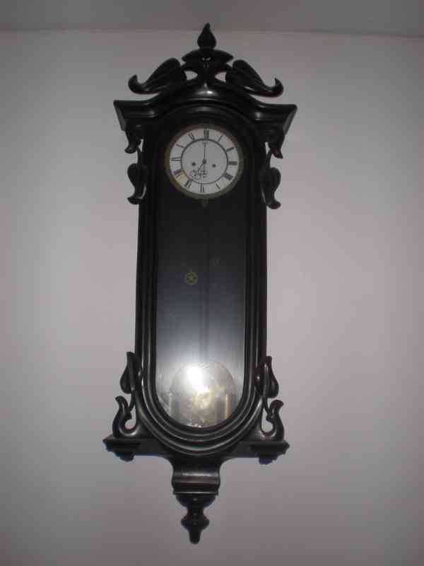 pěkné 2 závažové nástěnné hodiny - pendlovky, kol.r.1850 - foto 1