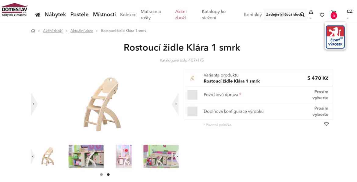 Domestav dětská židle Klara 1 "rostoucí" - foto 3