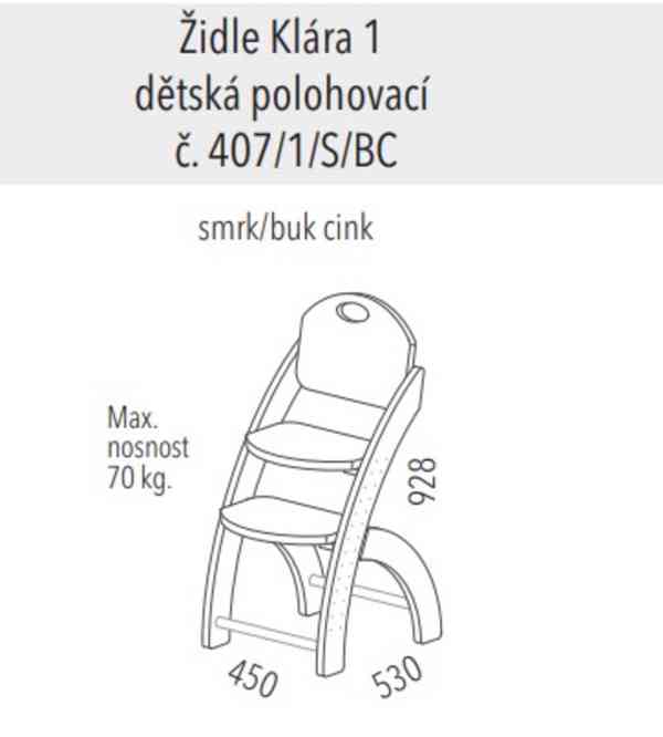 Domestav dětská židle Klara 1 "rostoucí" - foto 4