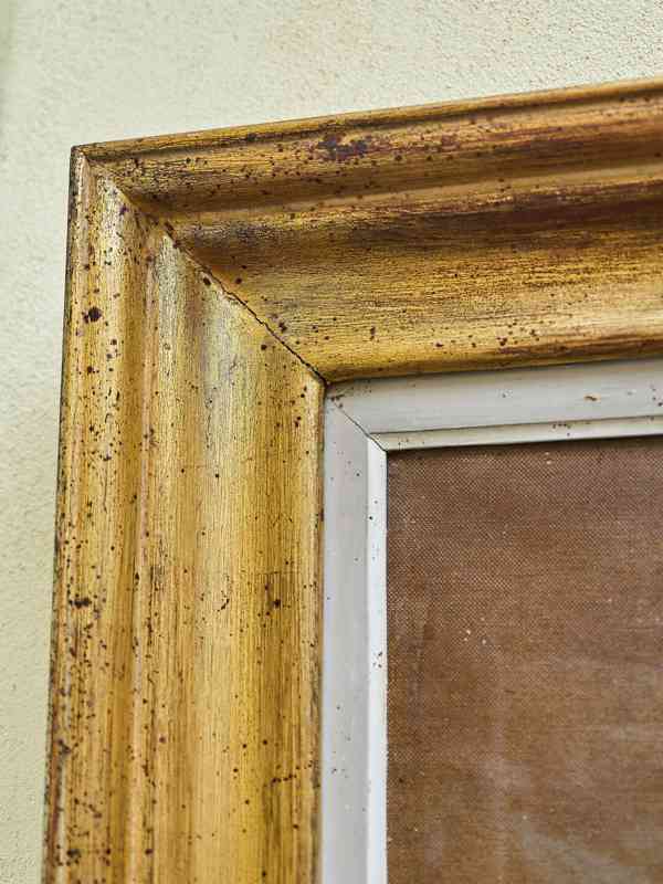 Starožitný tisk na plátně – venkovská zimní scéna s pastevci - foto 10