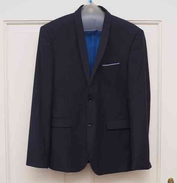 Námořnicky modrý pánský oblek vel. L - foto 2