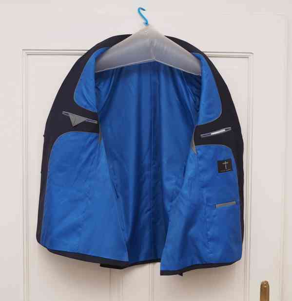 Námořnicky modrý pánský oblek vel. L - foto 4