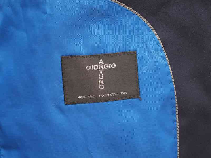 Námořnicky modrý pánský oblek vel. L - foto 5