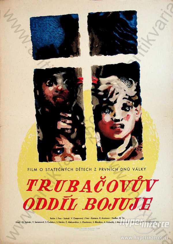 Trubačovův oddíl bojuje film plakát 1957 A3 Frez - foto 1