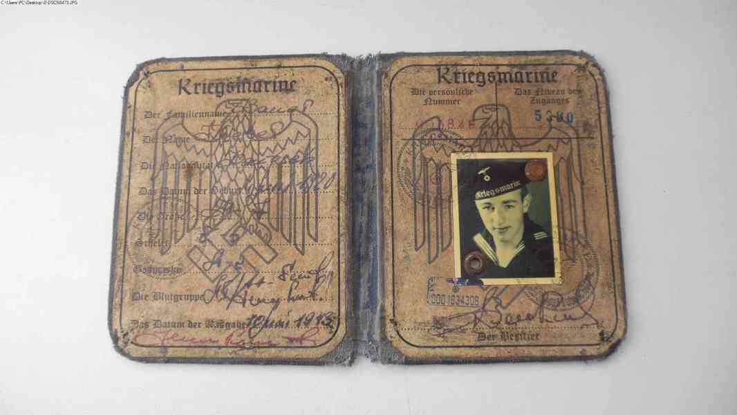 Průkaz deutschen Kriegsmarine - foto 2