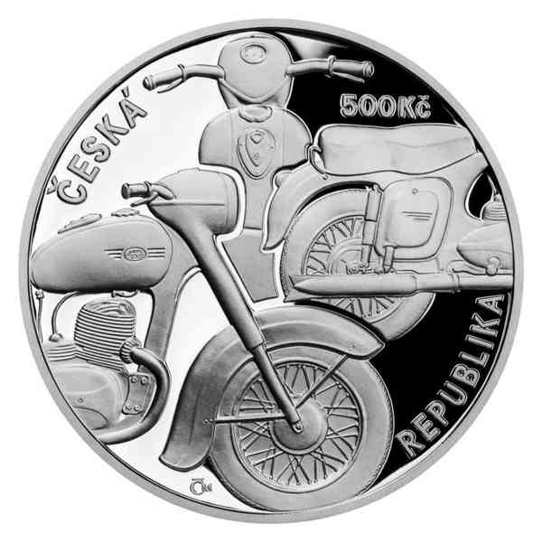 Stříbrná mince 500 Kč 2022 Motocykl Jawa 250 proof - foto 3