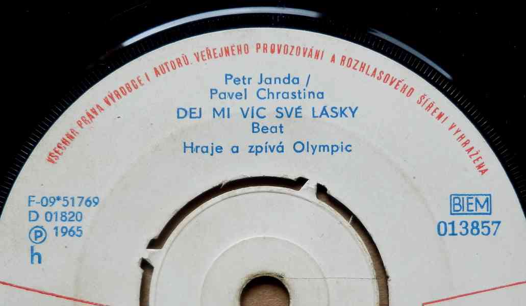 Gramofonová deska Olympic, Supraphon rok 1965  - foto 2