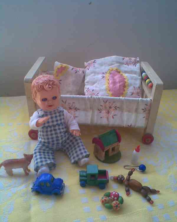 Retro kočárek s panenkou - foto 3