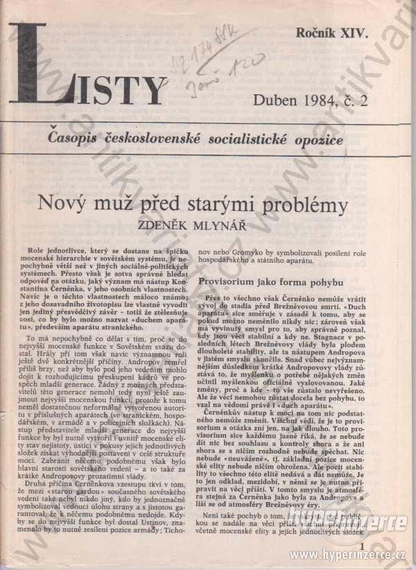 Listy roč. XIV. řídí Jiří Pelikán 1984 Časopis - foto 1