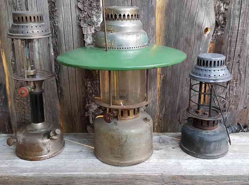 Staré tlakové benzínové lampy / lihové lucerny / petrolejky - foto 3