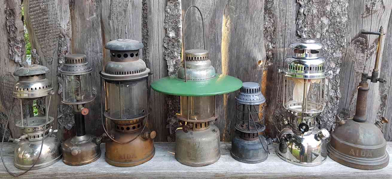 Staré tlakové benzínové lampy / lihové lucerny / petrolejky