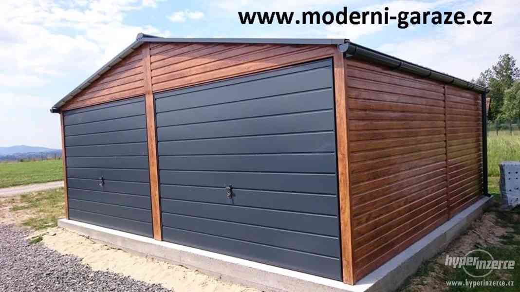 Plechová garáž s imitací dřeva 6x5m. - foto 2