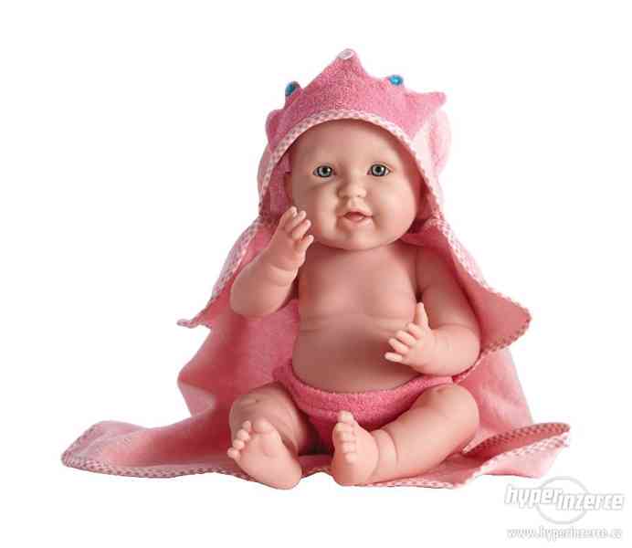 Realistické miminko holčička v růžovém ručníku - Berenguer - foto 1