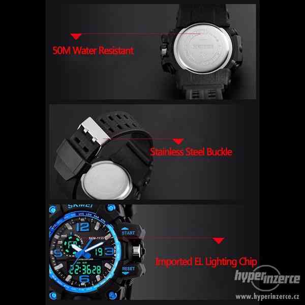 Sportovní značkové černé hodinky Skmei - nové - foto 2