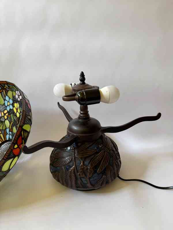 Velká stolní lampa Tiffany v secesním stylu 43 cm - foto 4