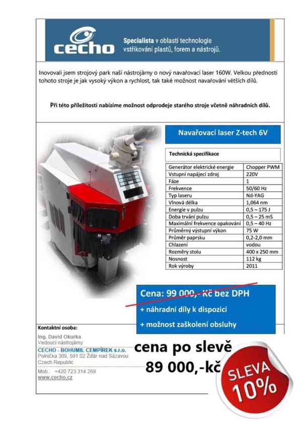 Navařovací laser Z-tech 6V