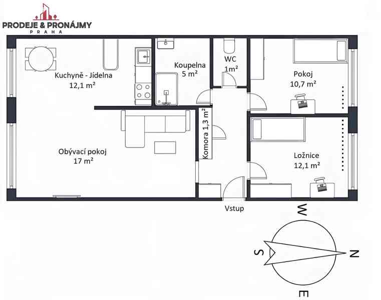 Prodej bytu 3+1 68 m² Rembrandtova, Praha - Strašnice - foto 12