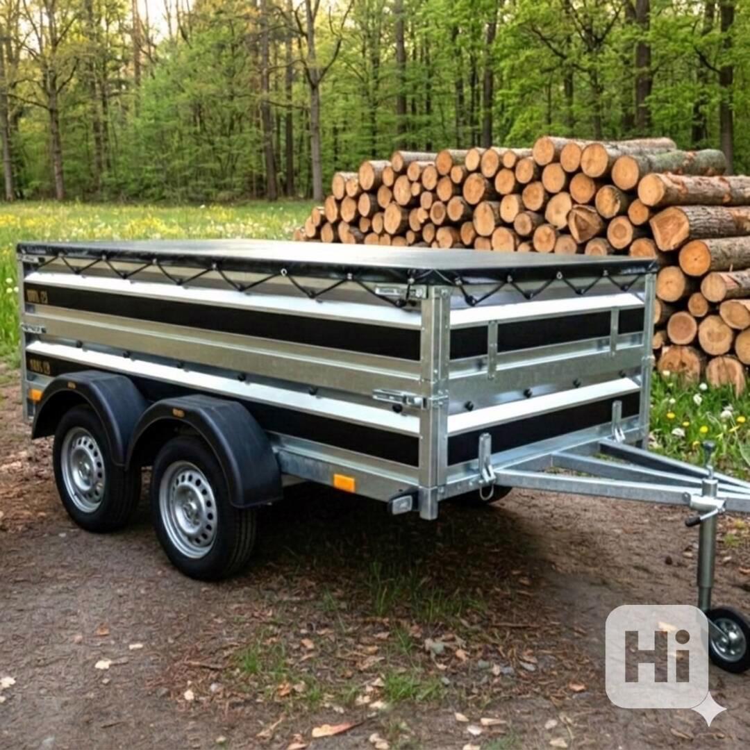 Nový přívěsný vozík 2,65mx1,30 +NÁSTAVBA +KRYCÍ PLACHTA, DPH - foto 1