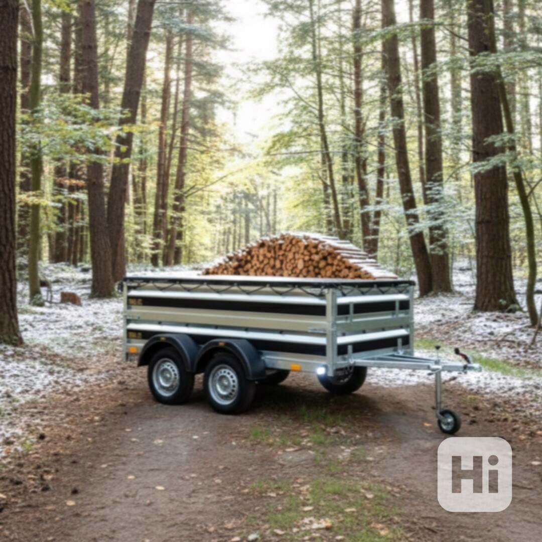 Nový přívěsný vozík 2,65mx1,30 +NÁSTAVBA +KRYCÍ PLACHTA, DPH - foto 1