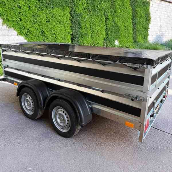 Nový přívěsný vozík 2,65mx1,30 +NÁSTAVBA +KRYCÍ PLACHTA, DPH - foto 9