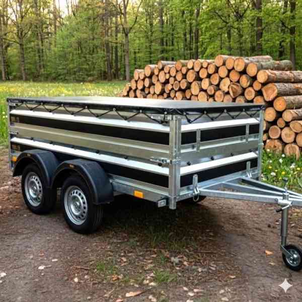 Nový přívěsný vozík 2,65mx1,30 +NÁSTAVBA +KRYCÍ PLACHTA, DPH - foto 1