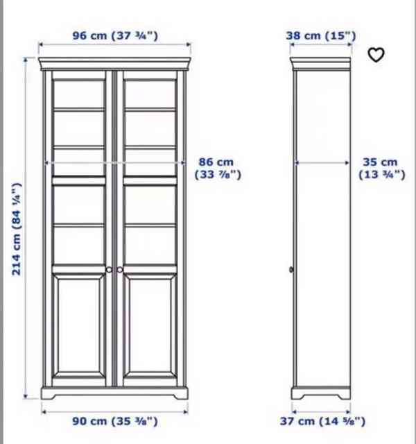 Prosklená knihovna/skříň LIATORP - IKEA - foto 2