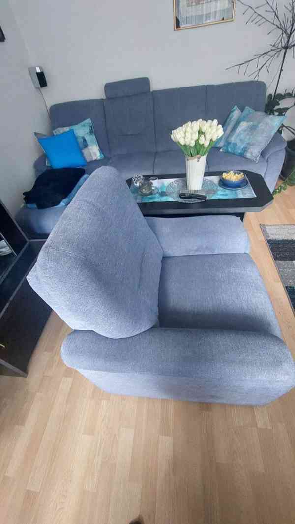 Rohová Pohovka Džínová - foto 2