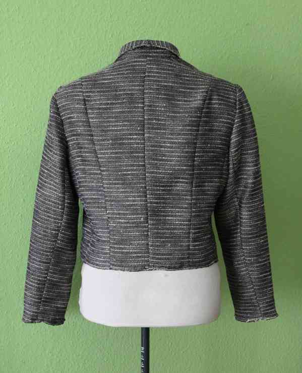 Šedostříbrné efektní sako z hrubé tkaniny Tara, XL - foto 4