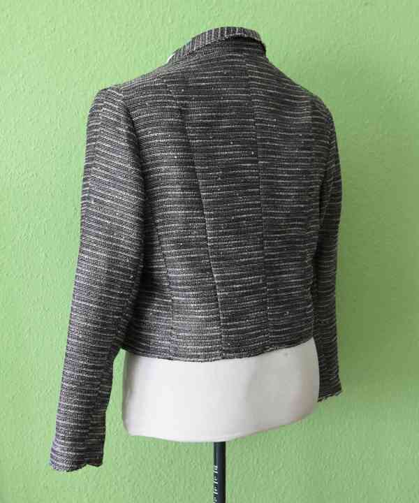 Šedostříbrné efektní sako z hrubé tkaniny Tara, XL - foto 3