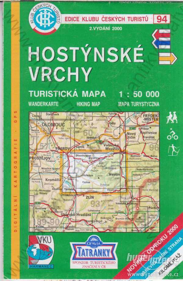 Turistická mapa Hostýnské vrchy Trasa, Praha 2000 - foto 1