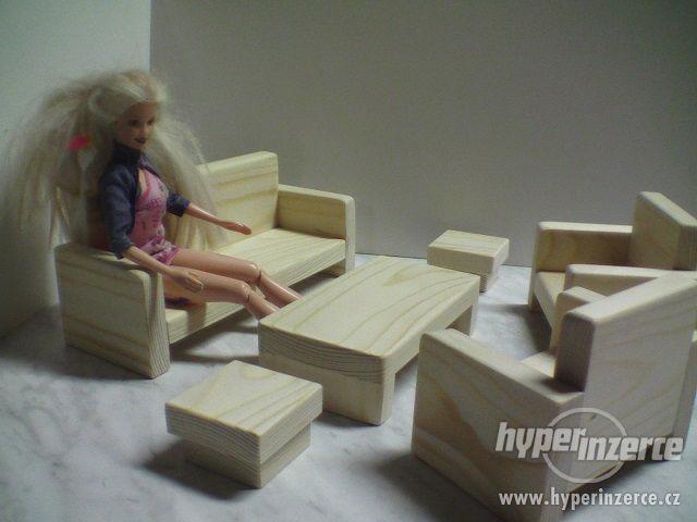 Nový dřevěný nábytek pro panenky obývák - foto 1