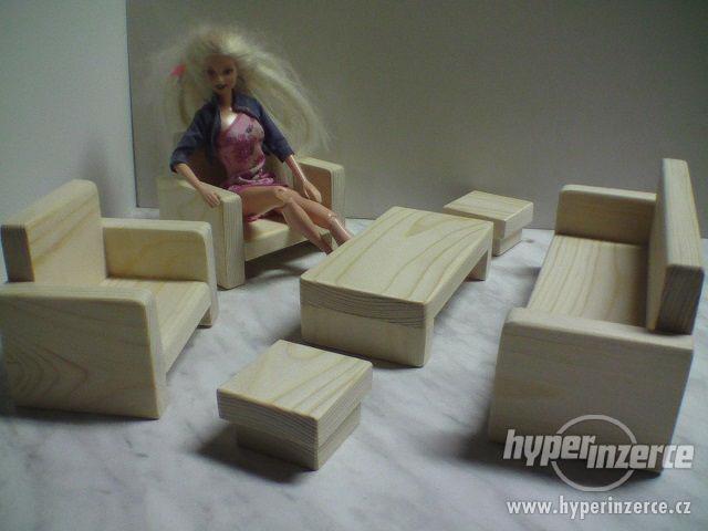 Nový dřevěný nábytek pro panenky obývák - foto 2