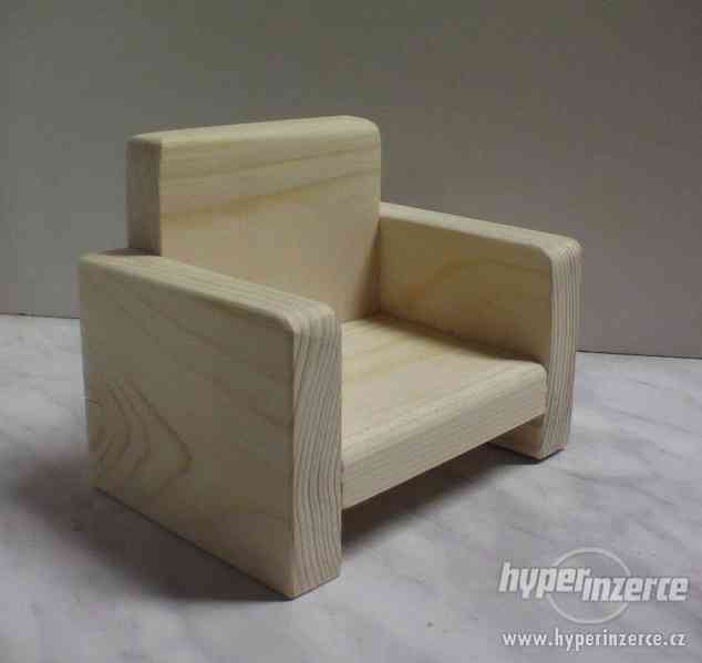 Nový dřevěný nábytek pro panenky obývák - foto 3