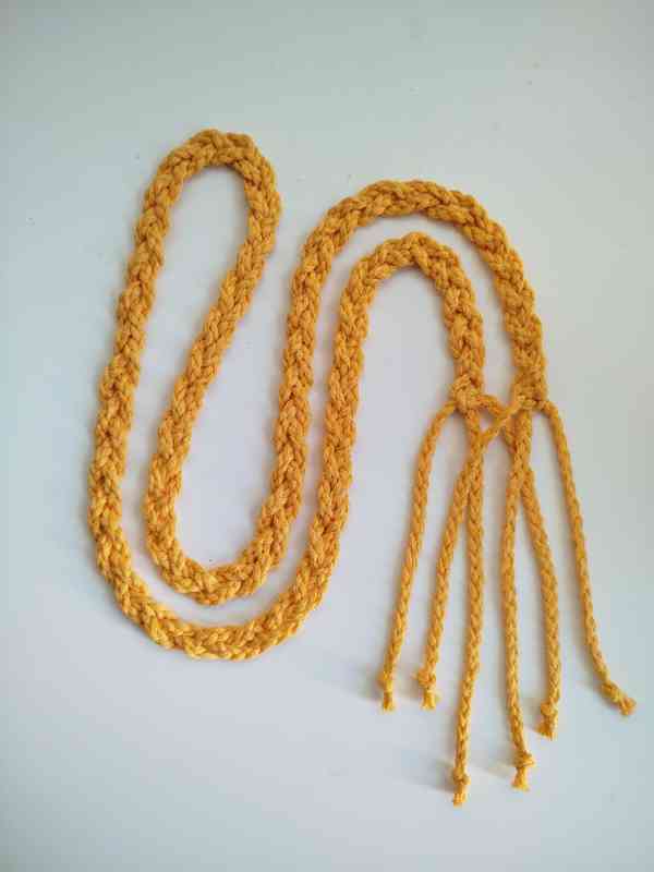 pásek drhaný macramé žlutý ze 3 120 cm - foto 2