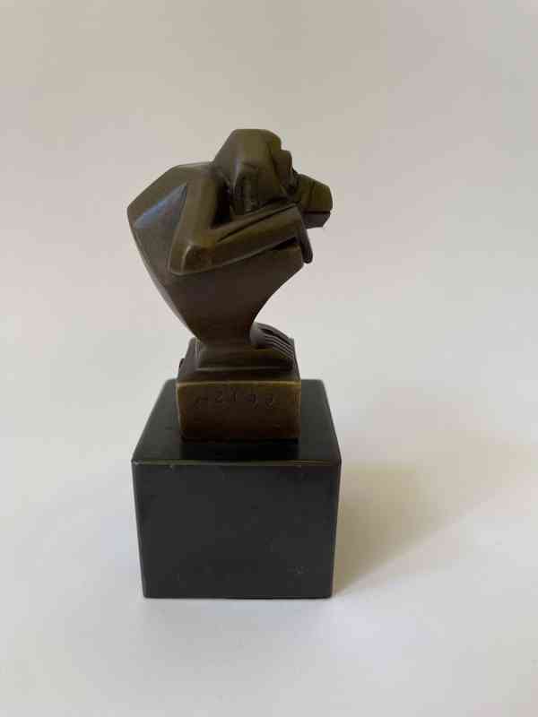 Opice - bronzová socha Art Deco - foto 4
